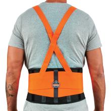 Spandex hi-vis back support on model