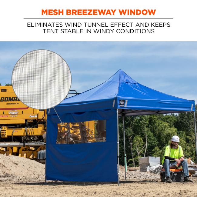 Mesh breezeway window. Eliminates wind tunnel effect and keeps tent stable in windy conditions