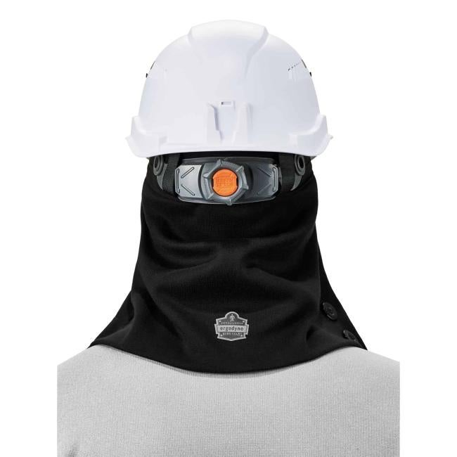 Hard hat liner on model facing backward