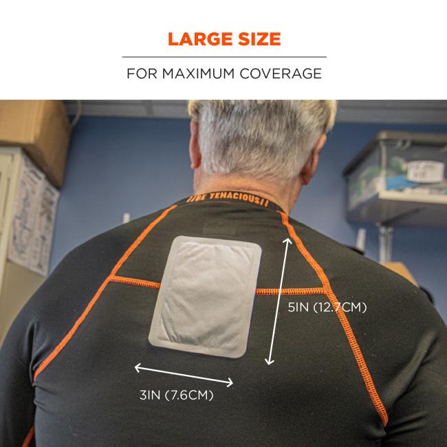 Large size: for maximum coverage. Dimensions show 3in (7.6cm) x 5in (12.7cm).