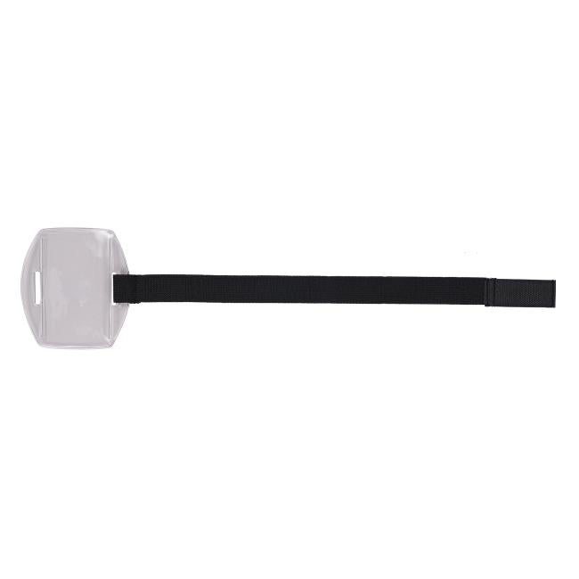 Arm band ID badge holder with extended strap