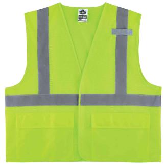 GloWear 8220HL Mesh Hi-Vis Safety Vest - Type R, Class 2, Hook & Loop, 3 Pockets