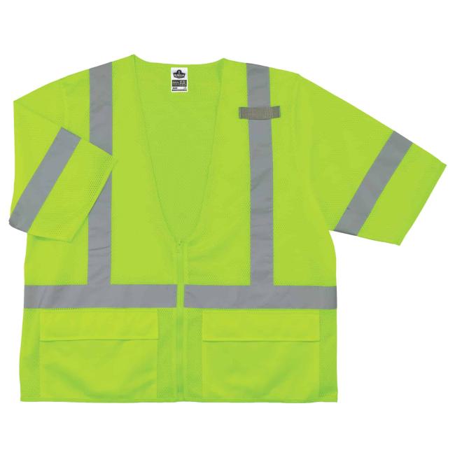 Front of vest with folded sleeve