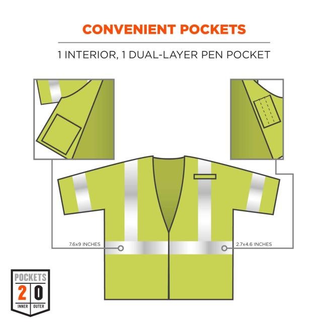 Convenient pockets: 1 interior, 1 dual-layer pen pocket. 2 inner pockets (7.6 x 9 inches and 2.7 x 4.6 inches) and 0 outer pockets