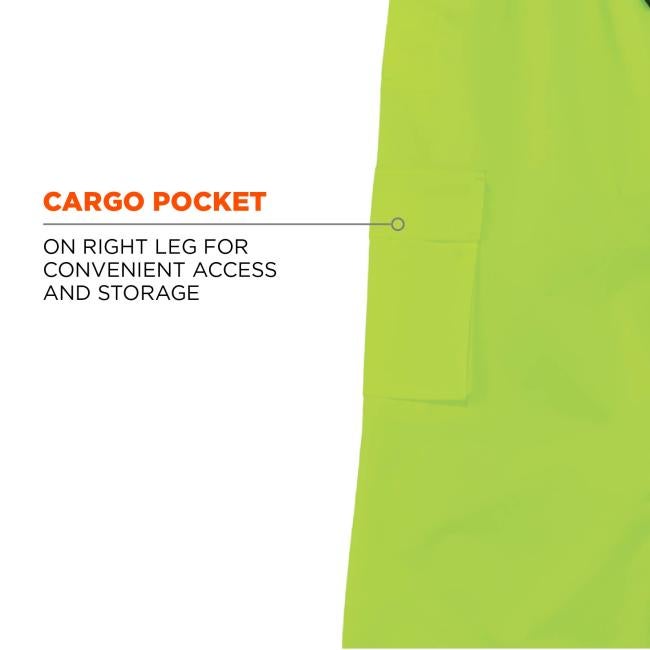 Cargo pocket: on right leg for convenient access and storage. Image shows detail of pocket. 
