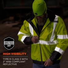 High visibility: type r class 3 with 2Ó ANSI/ISEA 107 compliant reflective .