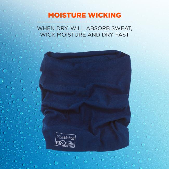 Moisture wicking: when dry, will absorb sweat, wick moisture and dry fast.