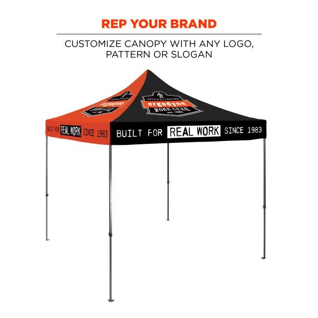 Rep your brand. Customize canopy with any logo, pattern, or slogan.