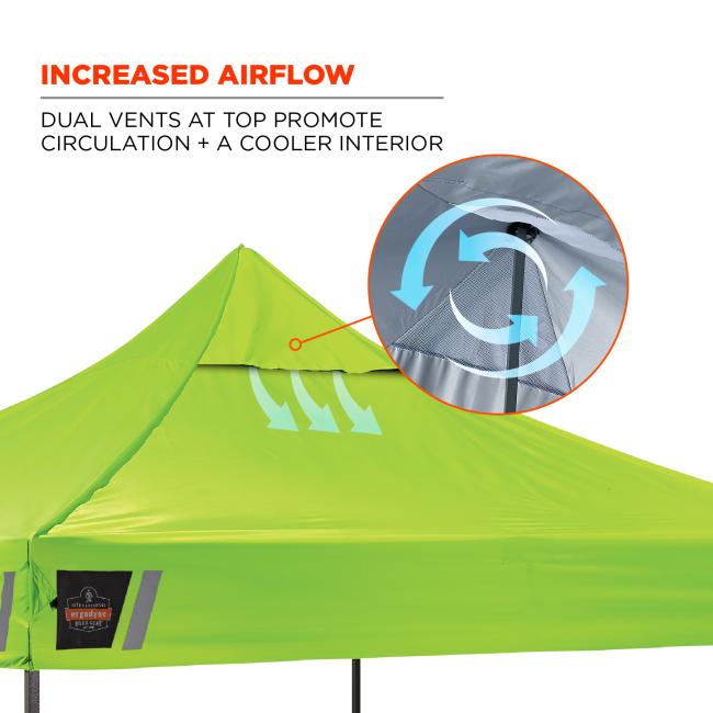Increased airflow: dual vents at top promote circulation and a cooler interior