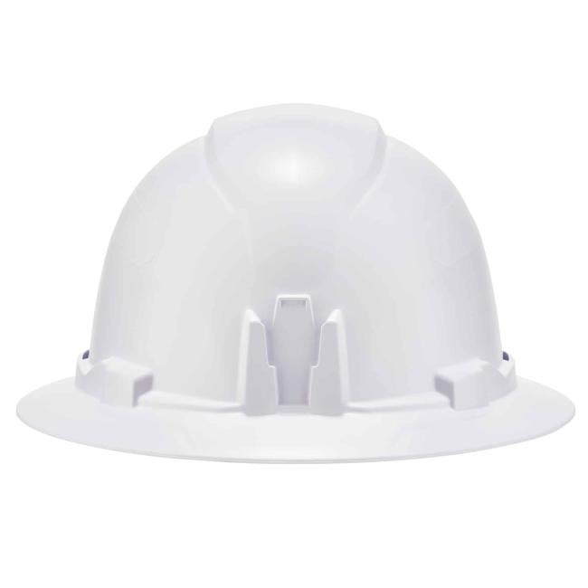 front of hard hat