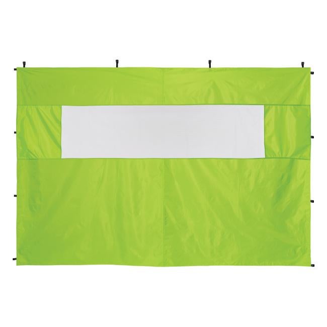 Front of lime pop-up tent sidewall with mesh window