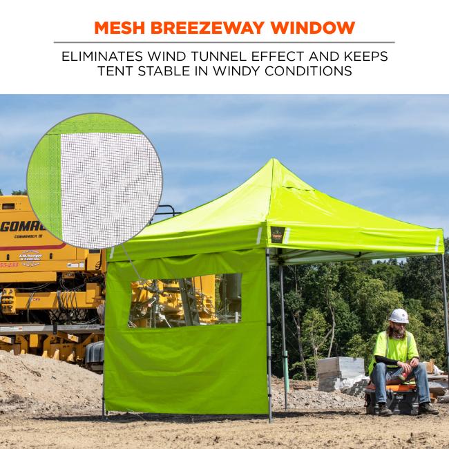 Mesh breezeway window. Eliminates wind tunnel effect and keeps tent stable in windy conditions.