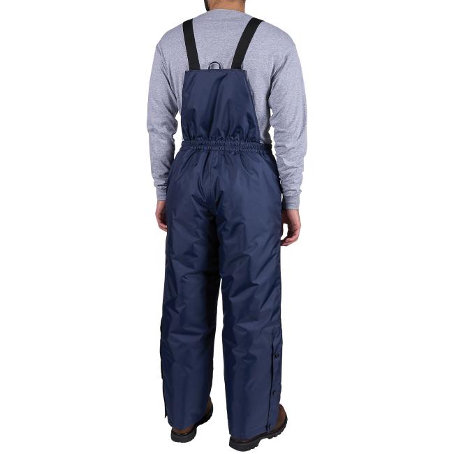 Back of essential insulated freezer overalls on model