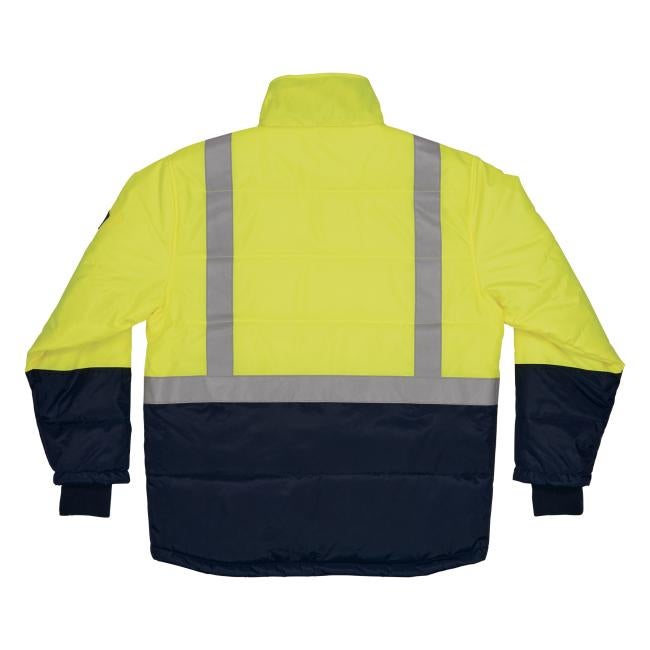 Back of hi-vis freezer jacket