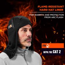 Flame resistant hard hat liner. For warmth and protection from arc flash. NFPA 70E Cat 2.