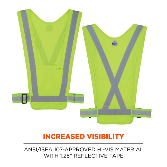 Designed for increased visibility, the vest is made with ANSI/ISEA 107-approved hi-vis material and 1.25” reflective tape. It ensures wearers remain visible in low-light or high-traffic environments.