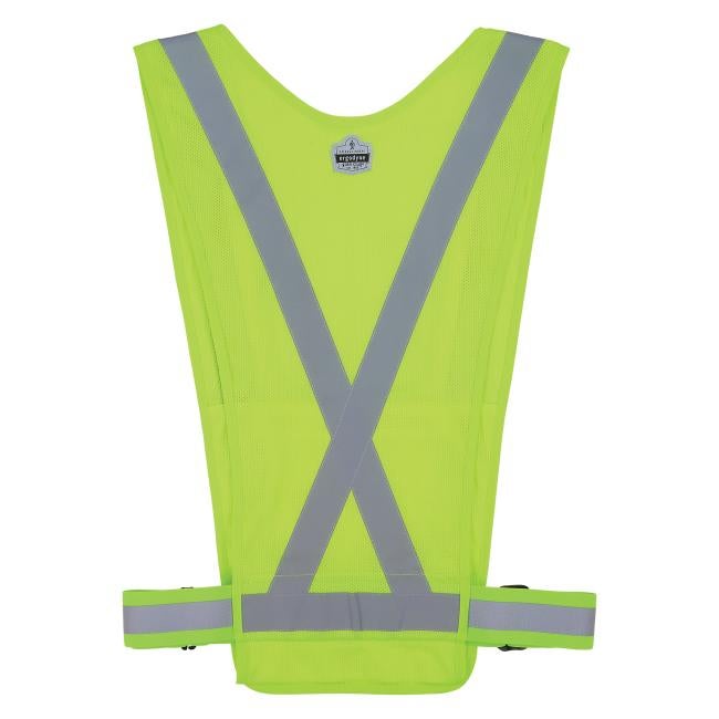 Back of lime x-back hi-vis safety vest