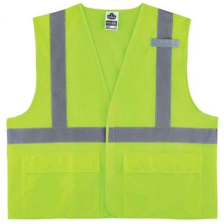 GloWear 8220HL Mesh Hi-Vis Safety Vest - Type R, Class 2, Hook & Loop, 3 Pockets
