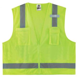 GloWear 8249Z Hi-Vis Surveyor Vest - Type R, Class 2, Zipper, 4 Pockets