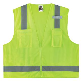GloWear 8249Z-S Hi-Vis Surveyor Vest - Type R, Class 2, Zipper, Single Size