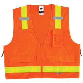 GloWear 8250ZHG Surveyor Vest - Type R, Class 2, Zipper, Combined Performance Tape