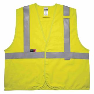 GloWear 8261FRHL Hi-Vis FR Safety Vest - Class 2, NFPA 2112, NFPA 70E, Solid, Hook & Loop