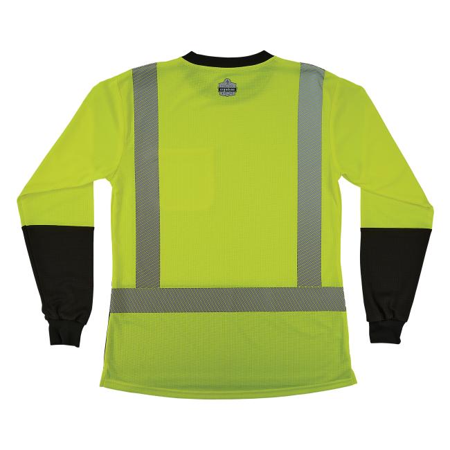 Back of lime class 2 womens hi-vis long sleeve t-shirt
