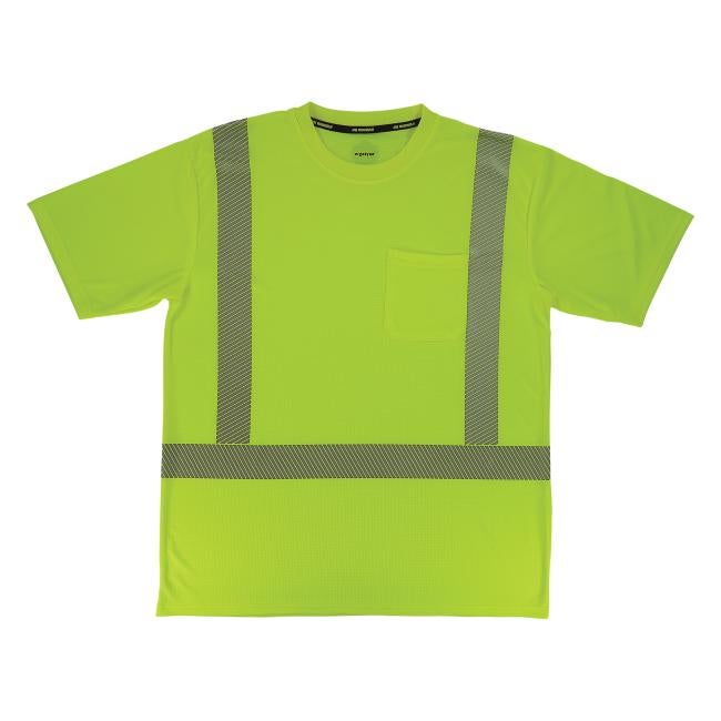 Front of lime class 2 hi-vis short sleeve t-shirt