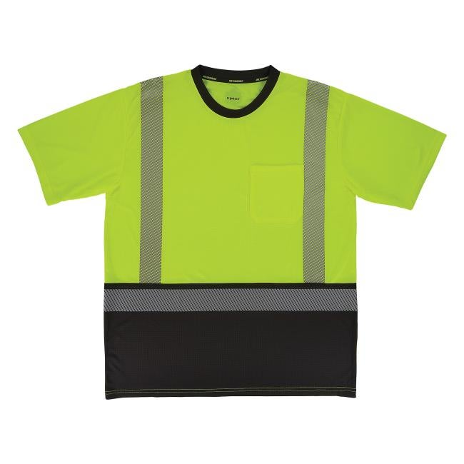 Front of lime class 2 hi-vis short sleeve t-shirt