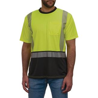GloWear 8294BK Performance Hi-Vis T-Shirt - Type R, Class 2, Black Bottom