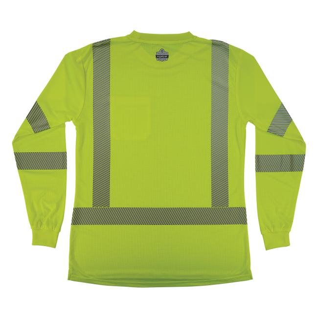 Back of lime class 3 womens hi-vis long sleeve t-shirt