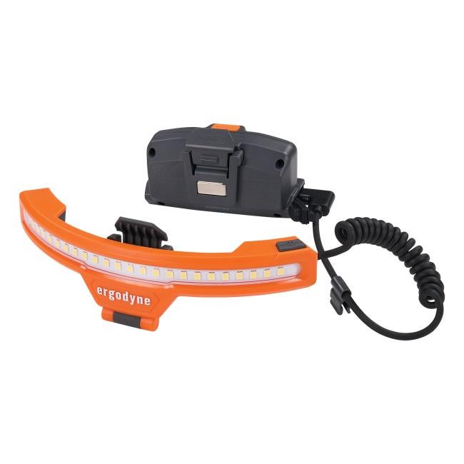 3q view of wide beam headlamp with hard hat mount