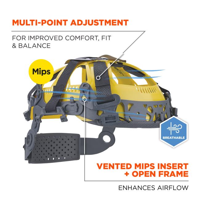 Multi-point adjustment for improved comfort, fit and balance. Vented MIPS insert and open frame enhance airflow and breathability