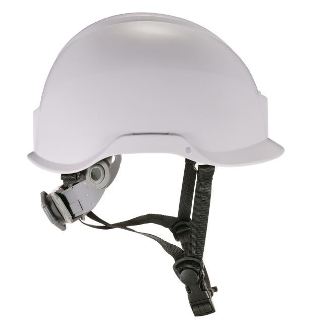 Side of white safety helmet
