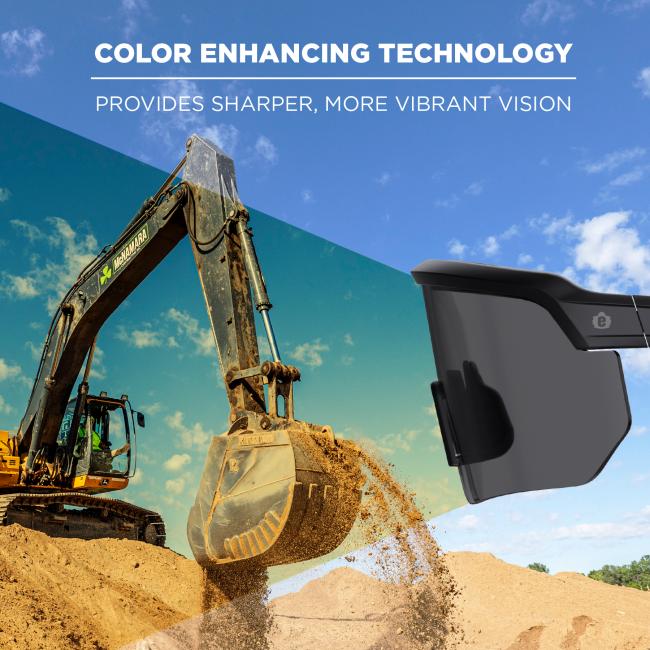 The color enhancing technology used in these safety glasses provides sharper, more vibrant vision, improving visibility in work environments by enhancing contrast and clarity.