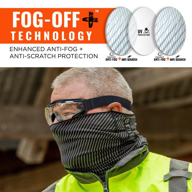 The goggles feature Fog-Off+™ Technology, offering enhanced anti-fog and anti-scratch protection along with UV protection.