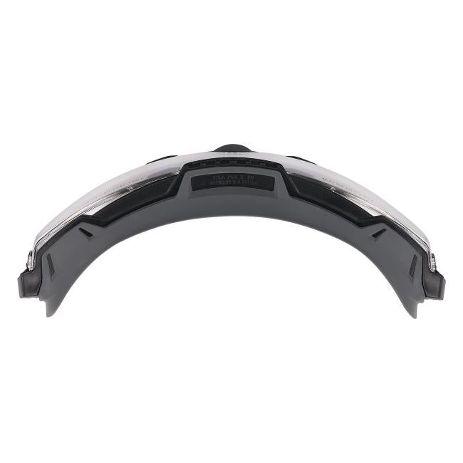 Overhead view of clear lens ARKYN safety goggles