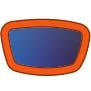 Blue Mirror Lens, Orange Frame