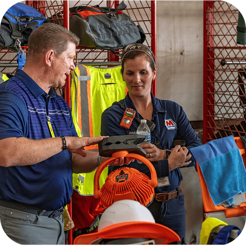 QSSP certified Ergodyne Salesperson educating a safety manager on Heat Stress
